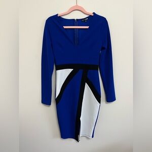 Elegant Blue and White Dress